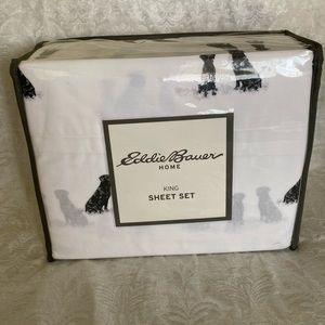 NEW Eddie Bauer King Bed Sheet Set Labrador Feilds, 4 Piece Set